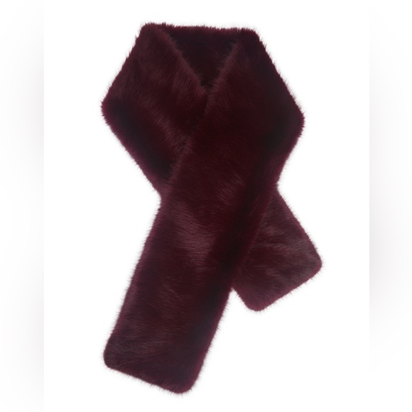 Lord & Taylor Accessories - Elegant Merlot Faux Fur Scarf by Lord & Taylor NWT New Scarf